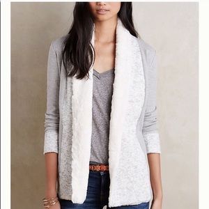 Anthropologie Saturday Sunday Faux Fur Sweater Jacket